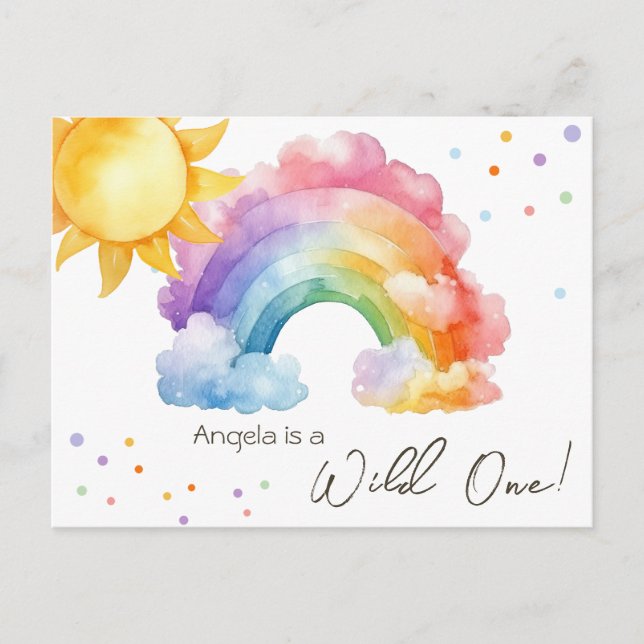 Carte Postale Anniversaire Enfant Arc-en-Ciel Sauvage  (Devant)