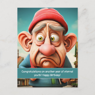 Carte Postale Anniversaire étape de jeunesse éternelle drôle