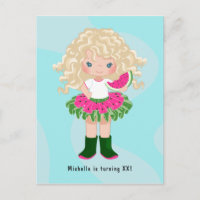 Anniversaire Fille Américaine Blonde Tutu Pastèque