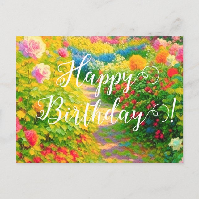 Carte Postale Anniversaire Floral (Devant)