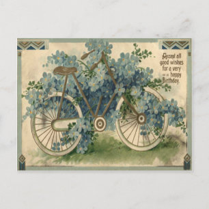 Carte Postale Anniversaire Forget Me Not Bicyclette