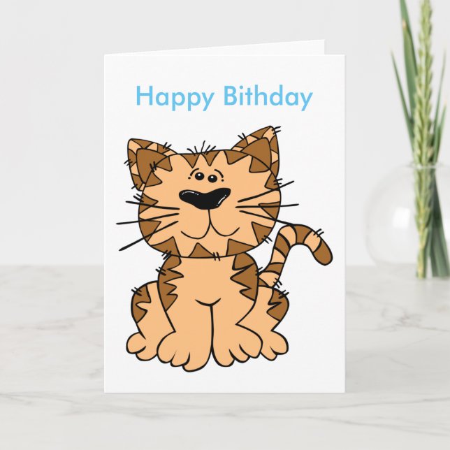 Carte postale Anniversaire Funny Cat (Devant)