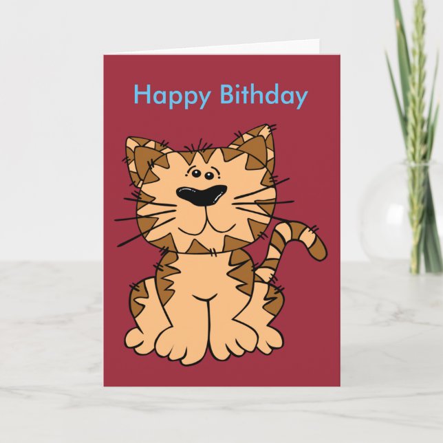 Carte postale Anniversaire Funny Cat (Devant)