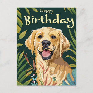 Carte Postale Anniversaire Golden Retriever 