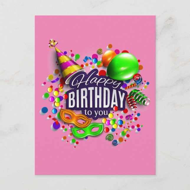 Carte Postale anniversaire heureux (Devant)