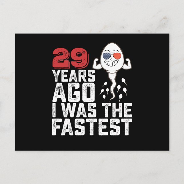Carte Postale Anniversaire Il Y A 29 Ans J'Étais Le Plus Rapide (Devant)