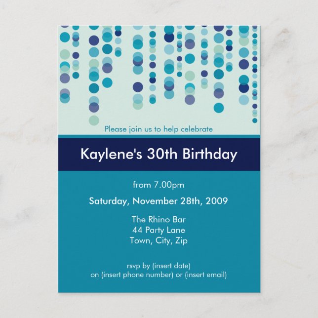 Carte Postale ANNIVERSAIRE INVITATION :: discotek 3 (Devant)