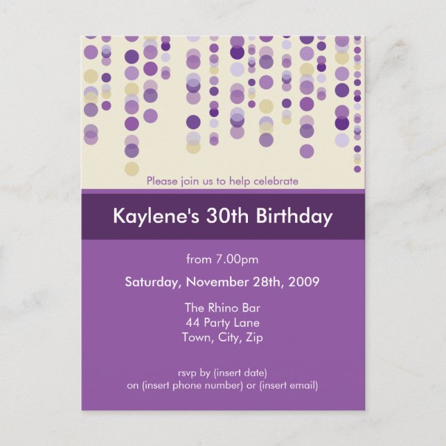 Carte Postale ANNIVERSAIRE INVITATION :: discotek 7 (Devant)