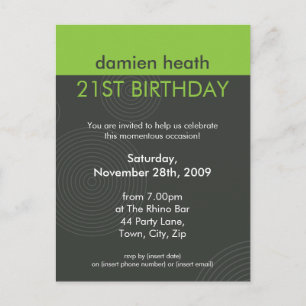 Carte Postale ANNIVERSAIRE INVITATION :: dynamique centré P10