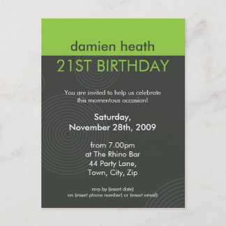 Carte Postale ANNIVERSAIRE INVITATION :: dynamique centré P10