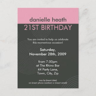Carte Postale ANNIVERSAIRE INVITATION :: dynamique centré P2