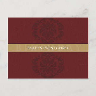 Carte Postale ANNIVERSAIRE INVITATION :: finesse 1