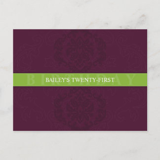 Carte Postale ANNIVERSAIRE INVITATION :: finesse 6