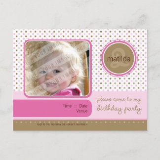 Carte Postale ANNIVERSAIRE INVITATION :: fizz - fille