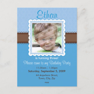 Carte Postale ANNIVERSAIRE INVITATION :: jolie 3