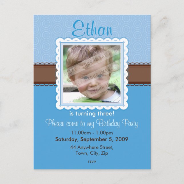 Carte Postale ANNIVERSAIRE INVITATION :: jolie 3 (Devant)