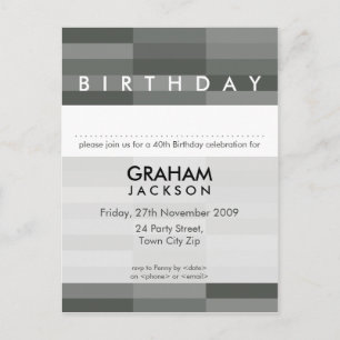Carte Postale ANNIVERSAIRE INVITATION :: panneau rectangulaire m