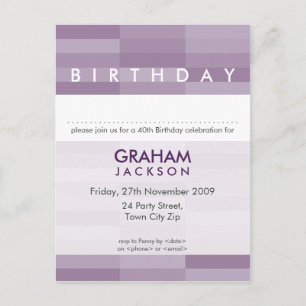 Carte Postale ANNIVERSAIRE INVITATION :: panneau rectangulaire m