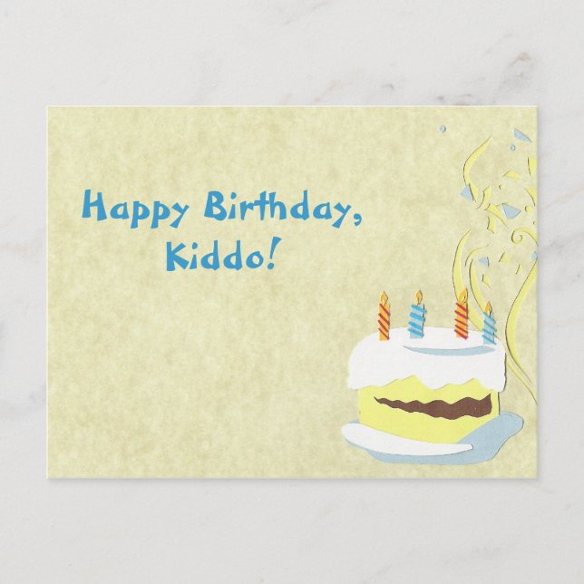 Carte postale Anniversaire Jaune (Devant)