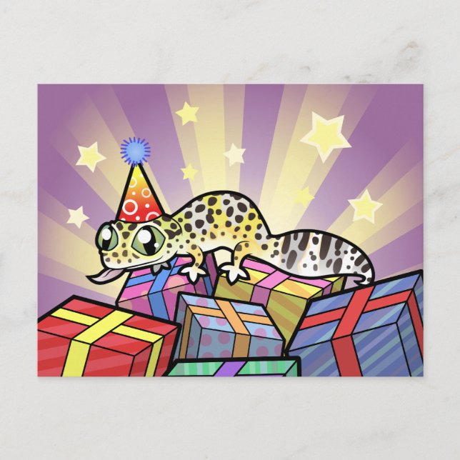 Carte Postale Anniversaire Leopard Gecko (Devant)