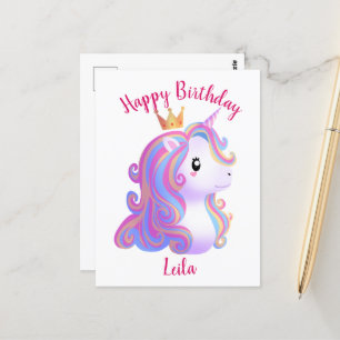 Carte Postale Anniversaire Licorne Fantaisiste