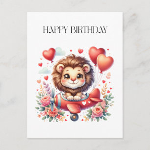 Carte Postale Anniversaire Lion Volant