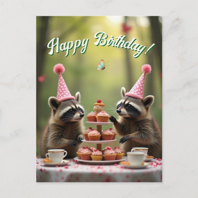 Carte Postale Anniversaire masqué et joyeux ! (Devant)