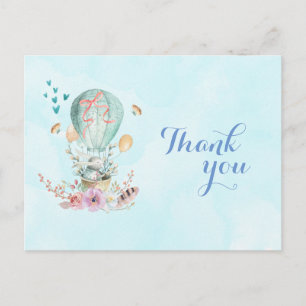 Carte Postale Anniversaire Merci Bunny équitation dans un ballon