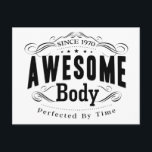 Carte Postale Anniversaire Né en 1970 Corps merveilleux<br><div class="desc">Anniversaire Né 1970 Joyeux 45ème 46ème 47ème 48ème 49ème Anniversaire, 45 46 47 48 49 Anniversaire Fête Cadeau Fabriqué 1970 Classique Vintage Âgé à la perfection Edition Limitée 1970</div>