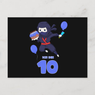 Carte Postale ANNIVERSAIRE NINJA 10 Anniversaire 10 ans Garçon A