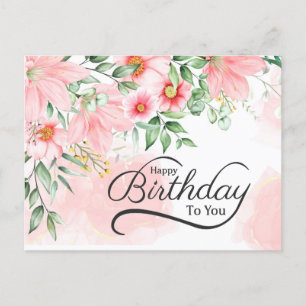 Carte Postale Anniversaire Numéros 6:24-26 Bible Verse rose Flor