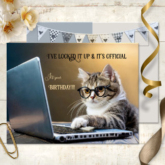 Carte Postale Anniversaire officiel du chat drôle