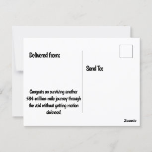 Carte Postale Anniversaire Orbit - Casquette du Globe Party