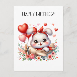 Carte Postale Anniversaire Pilote Lapin