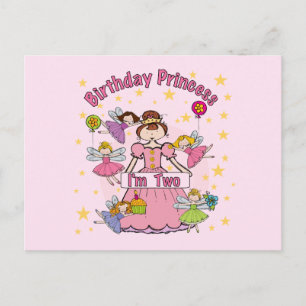 Carte Postale Anniversaire Princesse Je suis deux t-shirts et ca