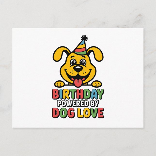 Carte Postale Anniversaire Propulsé par l'Amour des Chiens Desig (Devant)