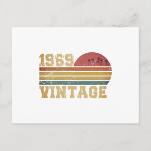Carte Postale Anniversaire Rétro Vintage Coucher de Soleil 1969