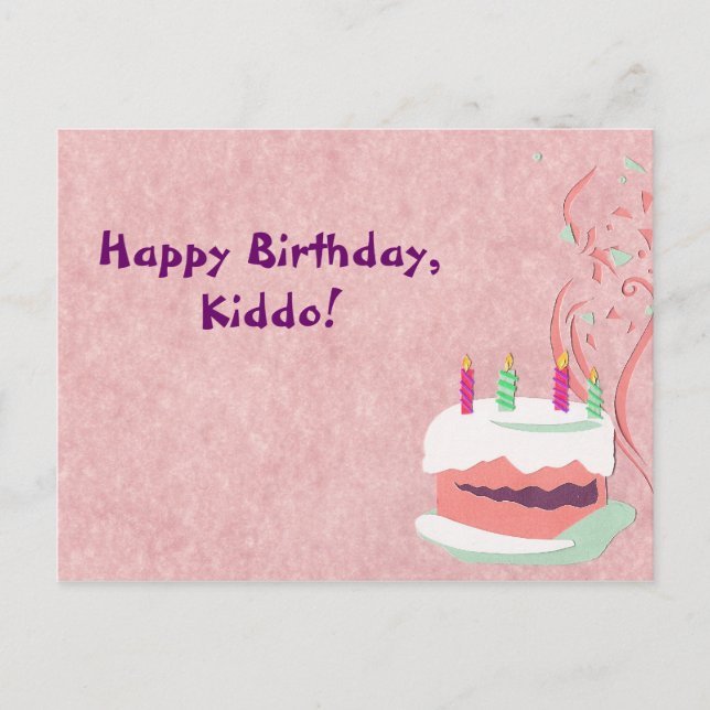 Carte postale Anniversaire Rose (Devant)