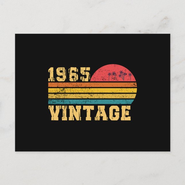Carte Postale Anniversaire Sunset Rétro Vintage 1965 (Devant)
