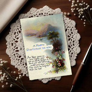 Carte Postale Anniversaire Vintage 1917 Lac Hirondelles Annivers