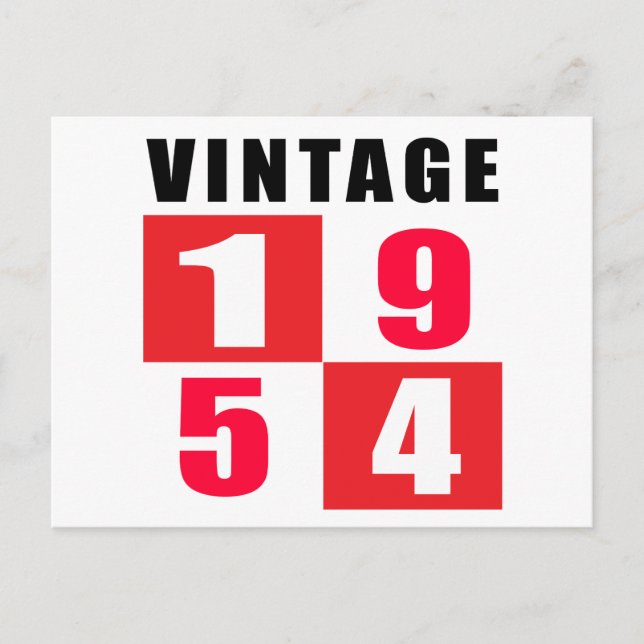 Carte Postale Anniversaire vintage 1954 (Devant)