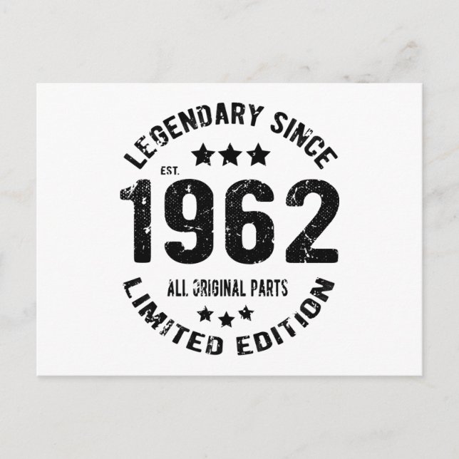 Carte Postale Anniversaire Vintage 1962 (Devant)