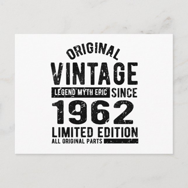 Carte Postale Anniversaire vintage 1962 (Devant)