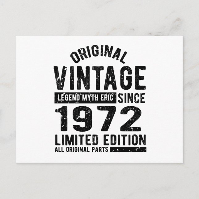 Carte Postale Anniversaire Vintage 1972 (Devant)
