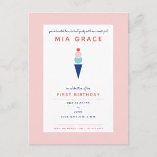 Carte Postale Anniversaire Virtuel de Enfants Glace Moderne Fête