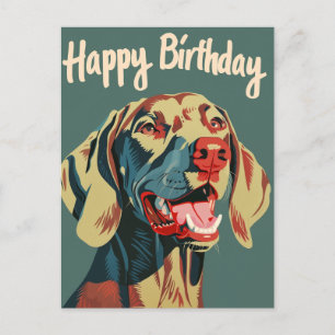 Carte Postale Anniversaire Weimaraner 