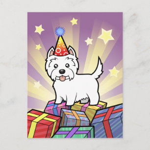Carte Postale Anniversaire West Highland White Terrier