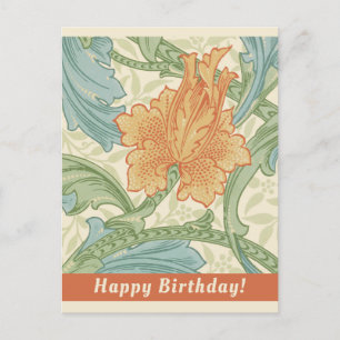 Carte Postale Anniversaire William Morris papier peint floral CC