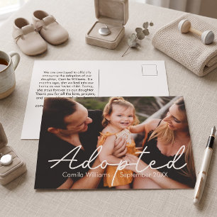 Carte Postale Annonce d'adoption personnalisée pour enfants avec