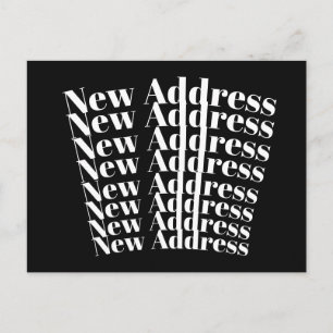 Carte Postale Annonce d'adresse moderne noir et blanc